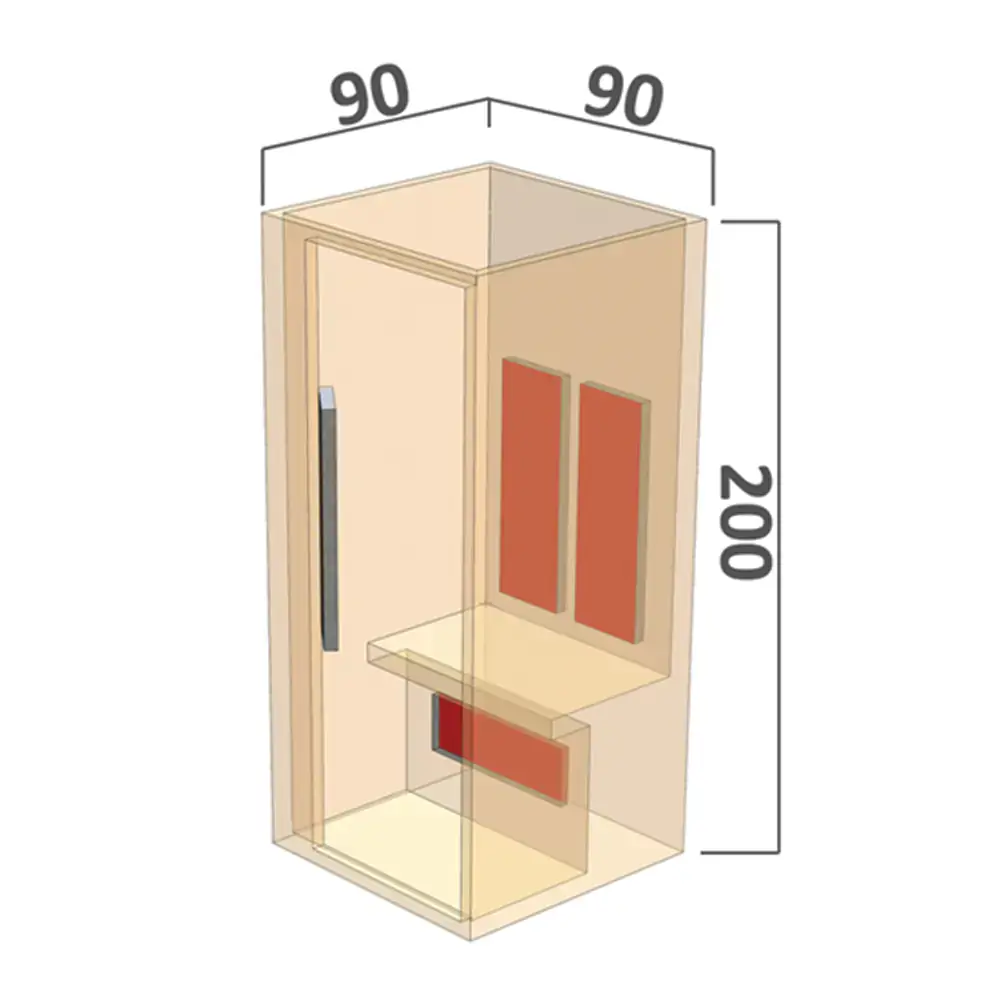 1 persoons infraroodsauna 90x90cm